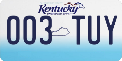 KY license plate 003TUY