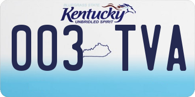 KY license plate 003TVA