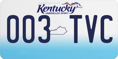 KY license plate 003TVC