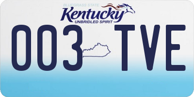 KY license plate 003TVE