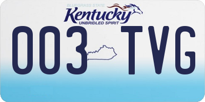 KY license plate 003TVG