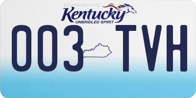 KY license plate 003TVH