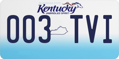 KY license plate 003TVI