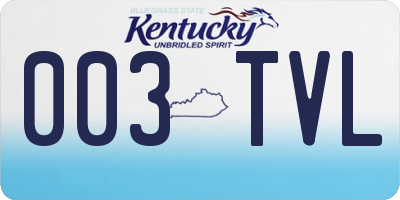 KY license plate 003TVL