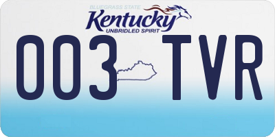 KY license plate 003TVR