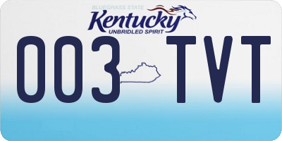 KY license plate 003TVT