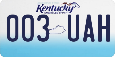 KY license plate 003UAH