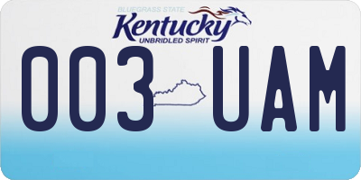 KY license plate 003UAM