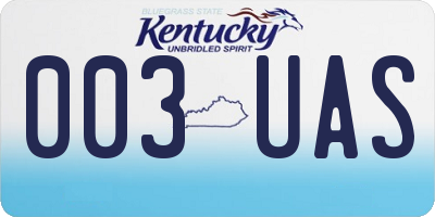 KY license plate 003UAS