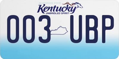 KY license plate 003UBP