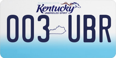 KY license plate 003UBR