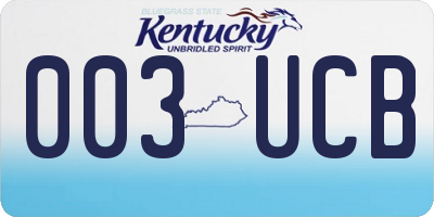 KY license plate 003UCB