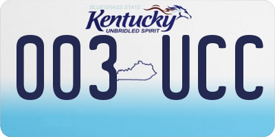 KY license plate 003UCC