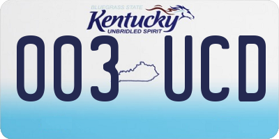 KY license plate 003UCD