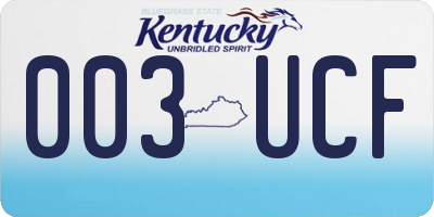 KY license plate 003UCF