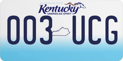 KY license plate 003UCG