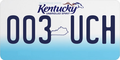KY license plate 003UCH