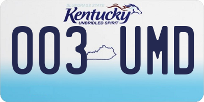 KY license plate 003UMD