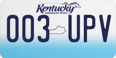 KY license plate 003UPV