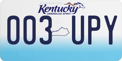 KY license plate 003UPY
