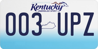 KY license plate 003UPZ