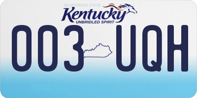 KY license plate 003UQH