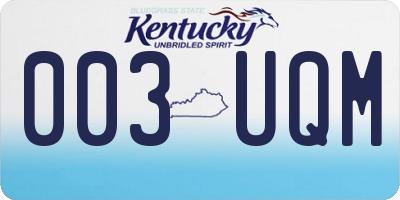 KY license plate 003UQM