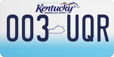 KY license plate 003UQR