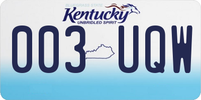 KY license plate 003UQW