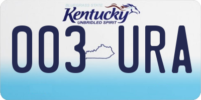 KY license plate 003URA
