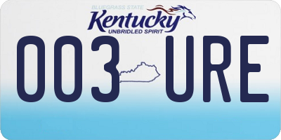 KY license plate 003URE