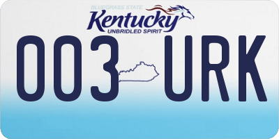 KY license plate 003URK