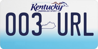 KY license plate 003URL