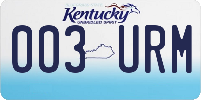 KY license plate 003URM