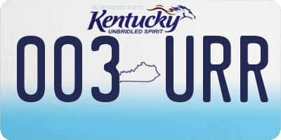 KY license plate 003URR