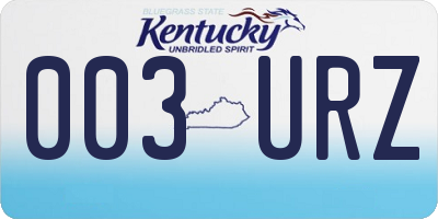 KY license plate 003URZ