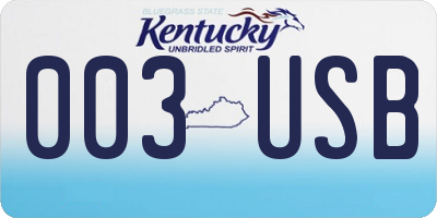 KY license plate 003USB