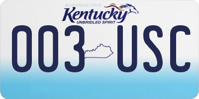 KY license plate 003USC