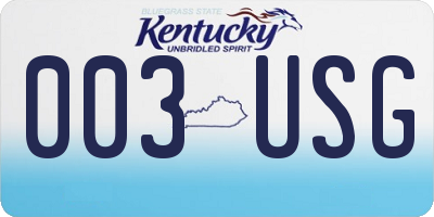 KY license plate 003USG