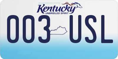 KY license plate 003USL