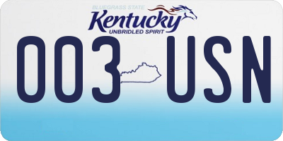 KY license plate 003USN
