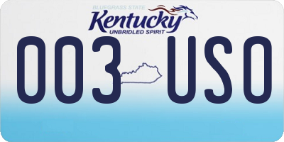 KY license plate 003USO
