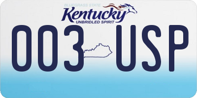 KY license plate 003USP