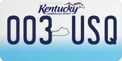 KY license plate 003USQ