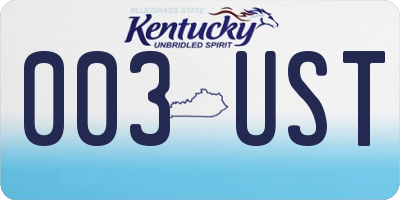 KY license plate 003UST