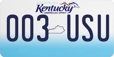 KY license plate 003USU