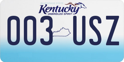 KY license plate 003USZ