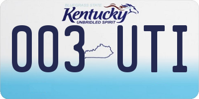 KY license plate 003UTI