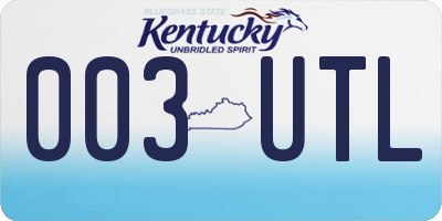 KY license plate 003UTL