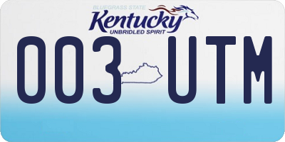KY license plate 003UTM